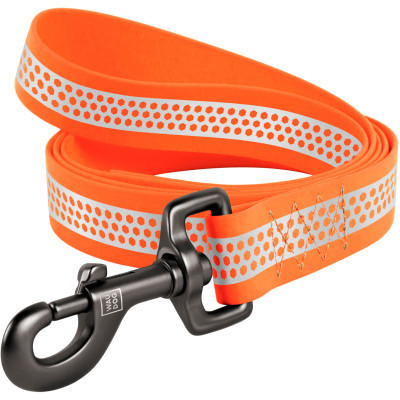 Поводок для собак WAUDOG Waterproof светоотражающий S Ш 15 мм Д 305 см оранжевый (26004) Винница - изображение 1