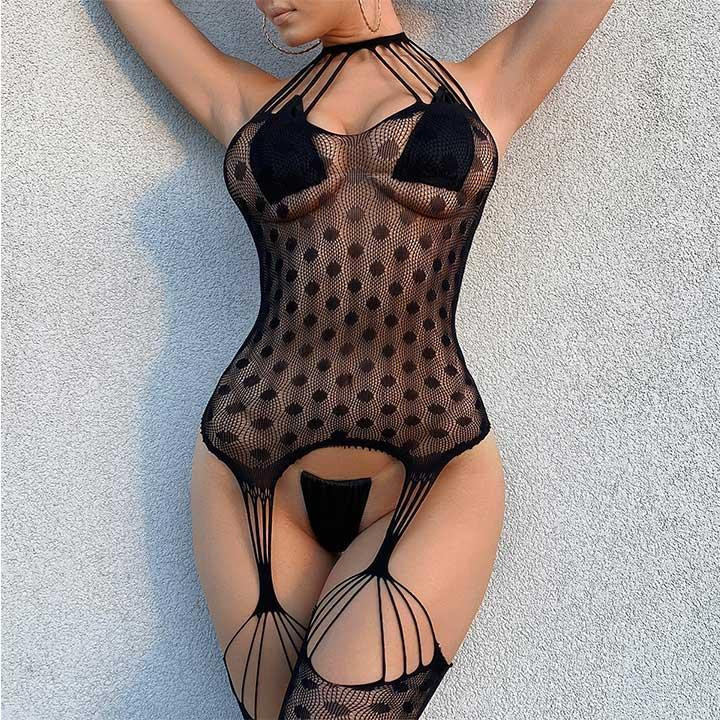 Еротичний бодістокінг з імітацією панчох S-M-L — Еротична білизна Вінниця - фото 1