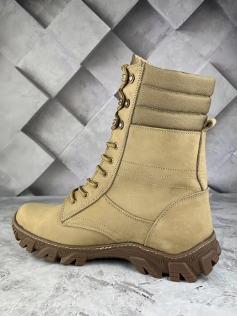 Військові чоловічі демісезонні берці бежеві , тактичні чоловічі шкіряні берці прошиті та проклеєні Львів