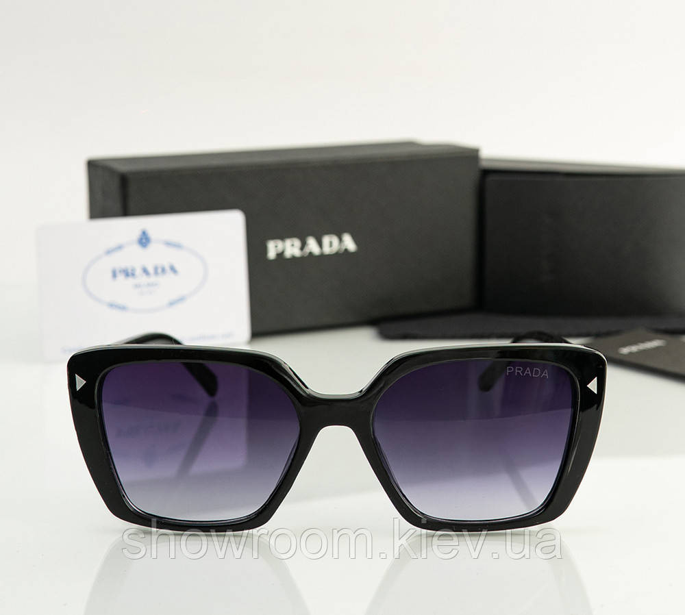 Жіночі брендові сонцезахисні окуляри Prada (22271) black Київ - фото 4