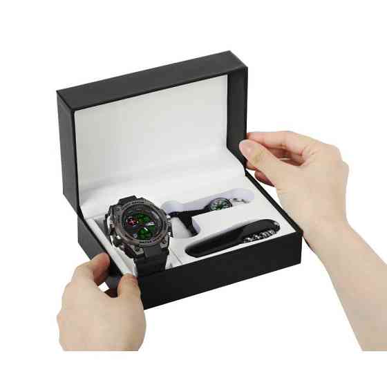 Чоловічий водостійкий наручний годинник Besta Box Tattoo ЗСУ Set з компасом + подарунковий набір Вінниця