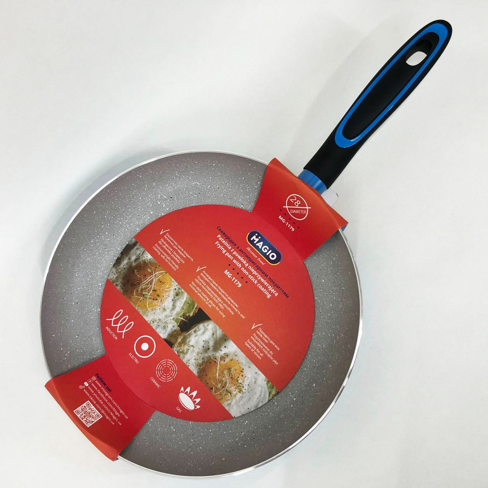 Сталева повітряна сковорода для смаження без масла Magio MG-1179 28 см, Антипригарна сковорода без олії AB-90 Івано-Франківськ - фото 6