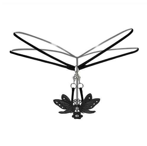 Трусики з розрізом, квіточками, метеликами чорні - розмір універсальний (на резинці), 15% нейлон, 85% поліестер Київ