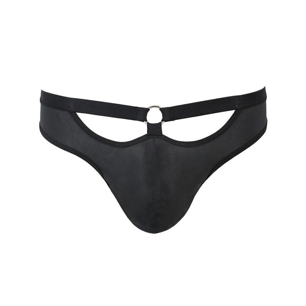 Мужские слипы с вырезами Passion 041 SLIP JOE L/XL Black, экокожа, открытые ягодицы Sex Aura Киев - изображение 5