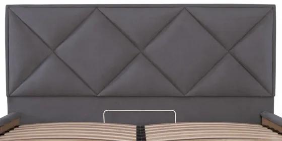 Кровать Двуспальная Leeds VIP 180 х 200 см Мисти Dark Grey с дополнительной металлической цельносварной рамой Темно-серый Киев