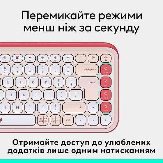 Клавіатура бездротова Logitech Pop Icon Keys Rose (920-013073) Рожевий Харьков