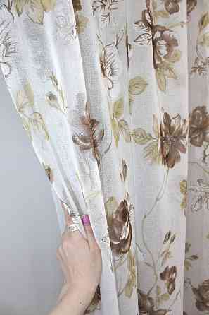Тюль VR-Textil 1267т Flora Батист Белый с коричневым 300х270 см (40-123) Киев