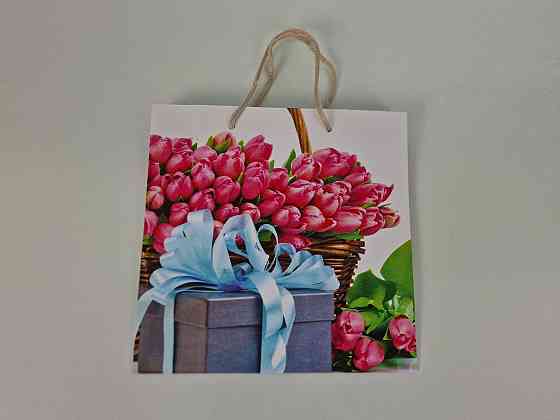 Пакет бумажный подарочный квадратный 23*24*10(артKV-061) (12 шт) Харків