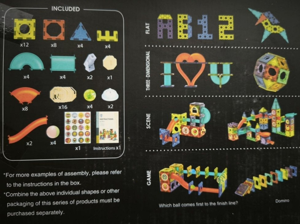 Магнітний конструктор STEM+підсвітка,великі деталі,магнитный конс-р Київ - фото 3