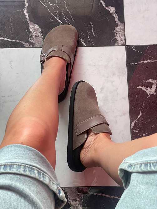 SEE SEVEN Модні шльопанці жіночі замшеві капучино із закритим носком літні SEE SEVEN 1611 37р. Коломия - фото 3