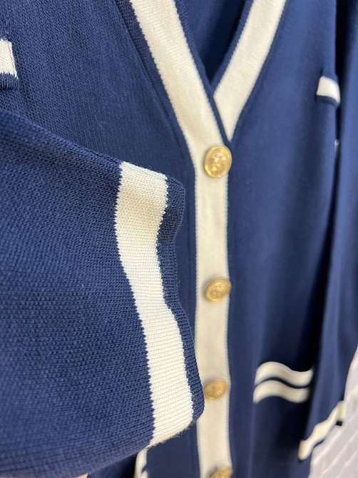 Кардиган жіночий ENJOY 001 золоті гудзики подовжений оверсайз з кишенями, темно-синій, one size Київ - фото 4