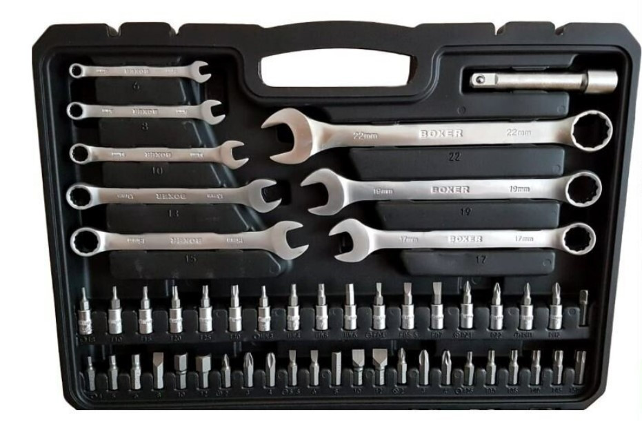 Набір гайкових ключів BX-012M 110 предметів з тріскачками, насадками Torx та шестигранниками Одеса - фото 4