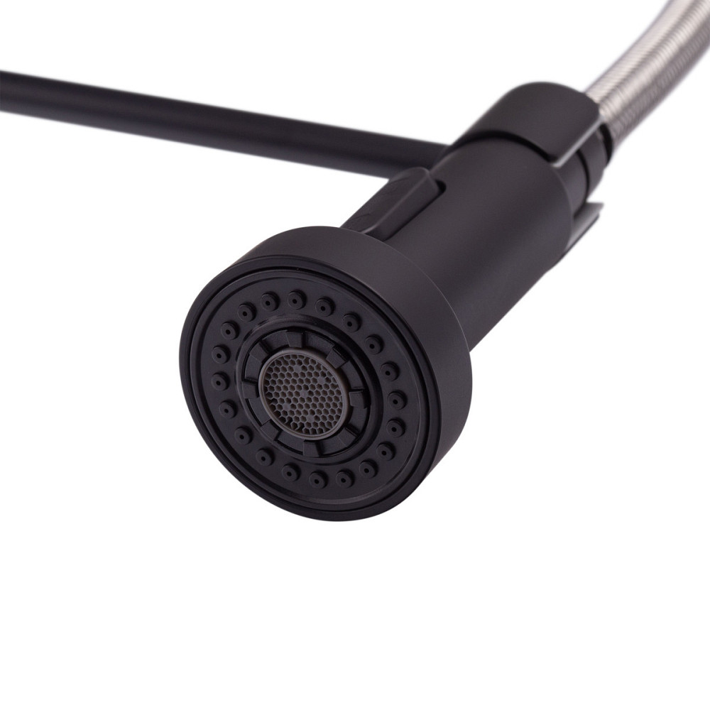 Кухонный смеситель с пружинным изливом Mixxus Premium SPRING 017 BLACK (MI6951) Харьков - изображение 4