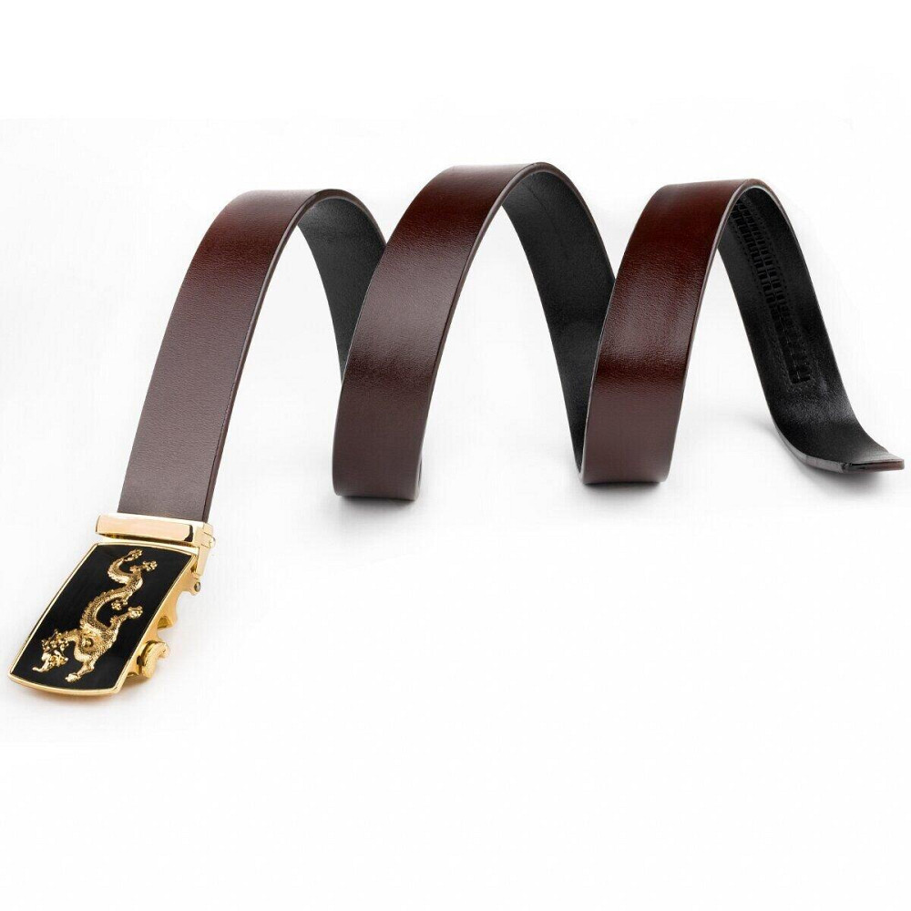 Ремень мужской золотой дракон Vintage 20259 Коричневый Киев - изображение 2