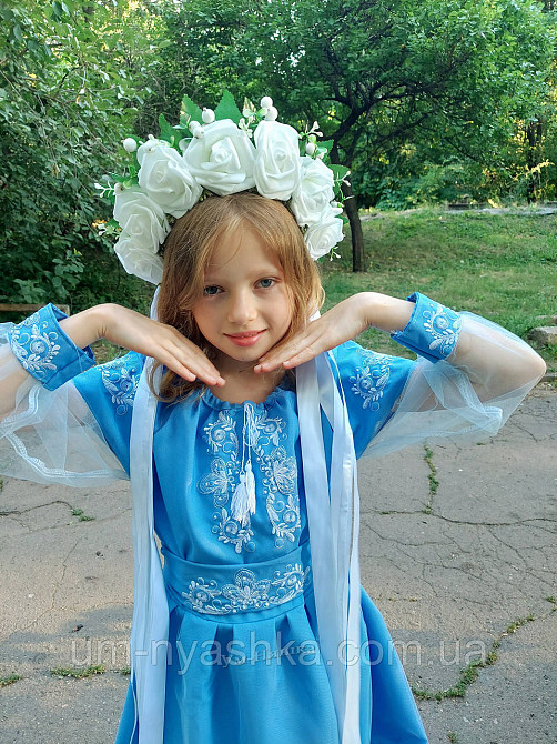 Дитяче вишите плаття "Блакитна казка" Кривий Ріг - фото 3