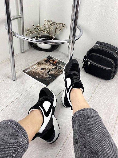 GINA ORIGINAL Кросівки жіночі GINA ORIGINAL 6783 чорний/білий (весна-осінь, шкіра натуральна) ( Коломыя - изображение 4