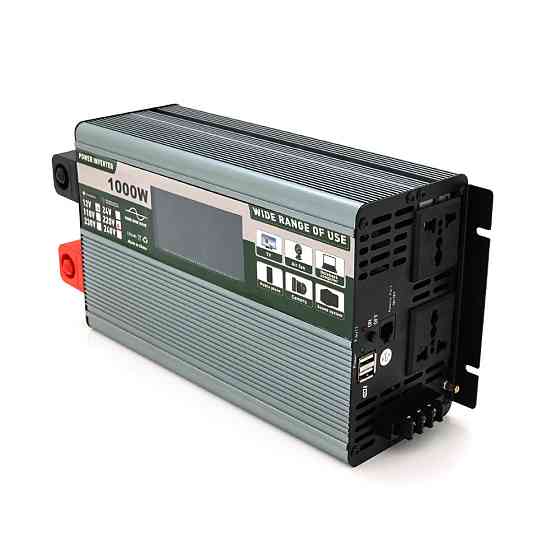Інвертор напруги Demuda DMDPSW-1000W, 12V/220V, 1000W з правильною синусоїдою, 2 універсальні розетки, 2 USB, Rj 45, клемні дроти, Київ