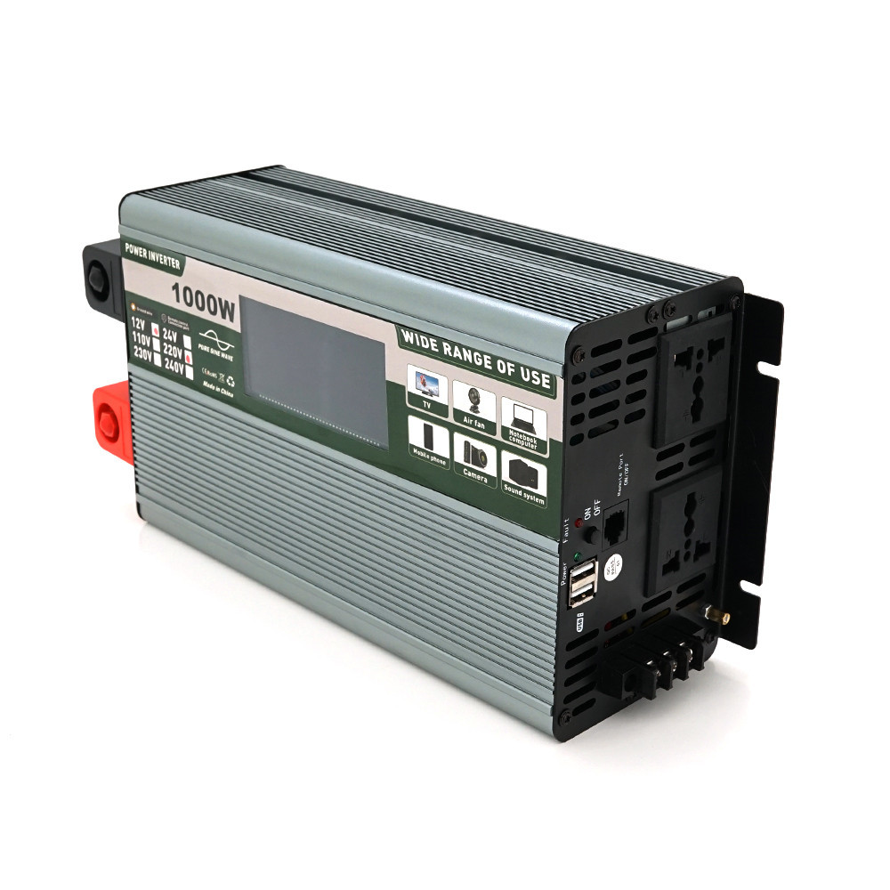 Інвертор напруги Demuda DMDPSW-1000W, 12V/220V, 1000W з правильною синусоїдою, 2 універсальні розетки, 2 USB, Rj 45, клемні дроти, Київ - фото 1