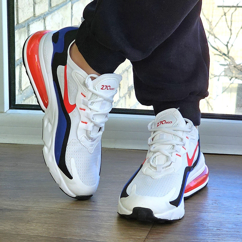 Кроссовки Nike 270 Сеточка Мужские Белые Найк с Амортизацией Летние (размеры: 41,42,43,44,45) Видео Обзор Днепр - изображение 8