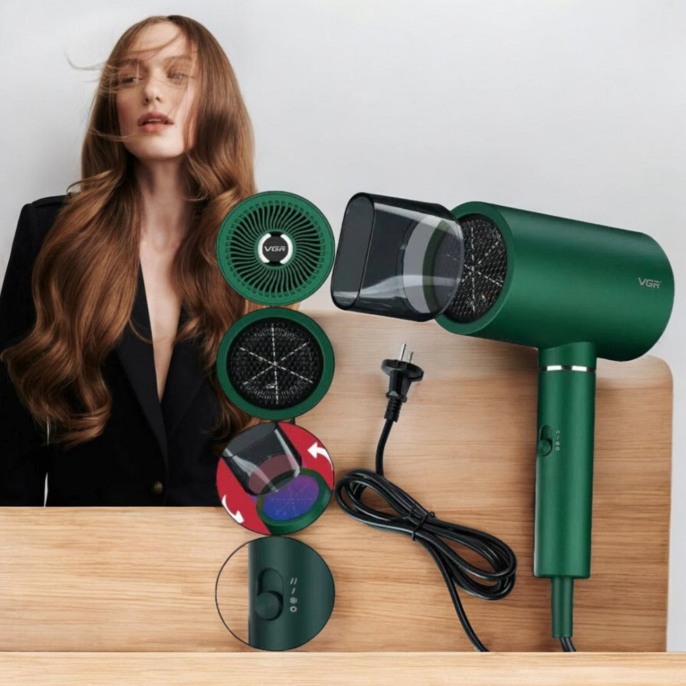 Фен для волосся VGR V-431 1800Вт з концентратором, функцією іонізації та подачею холодного повітря Одеса - фото 1