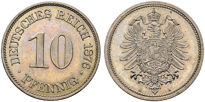 10 пфеннігів 1876 A - Німеччина Полтава - фото 1