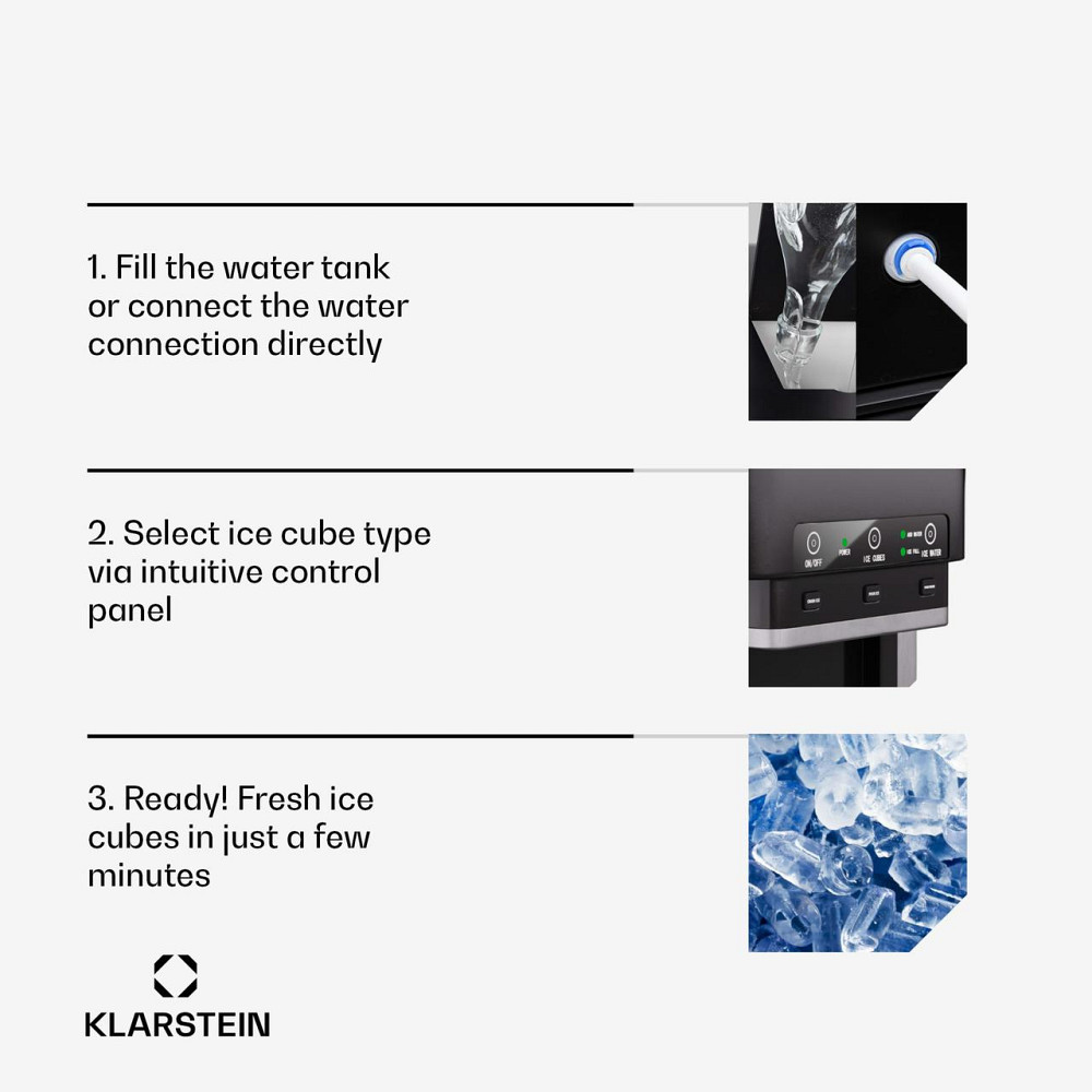 Ледогенератор Klarstein ArcticBlend 3-в-1, 20 кг/сутки, 6 л, 12 шт при 6-9 мин, колотой лёд, вода Киев - изображение 15