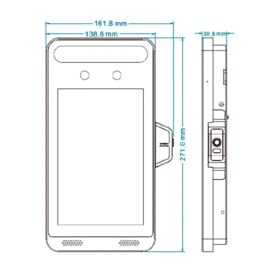 Біометричний термінал контролю доступу 2Mp TVT TD-E2128-B/TM/TP з розпізнаванням облич і вимірюванням температури (77-00172) Київ