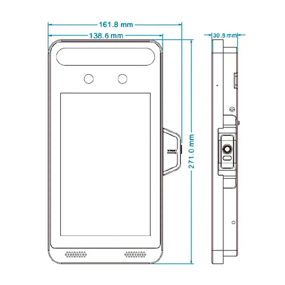 Біометричний термінал контролю доступу 2Mp TVT TD-E2128-B/TM/TP з розпізнаванням облич і вимірюванням температури (77-00172) Київ - фото 4