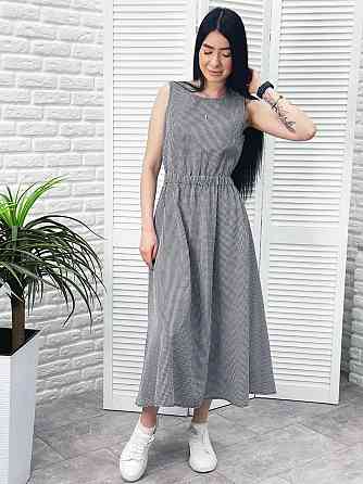 Довга літня сукня "Айріс"| Батал | Розпродаж моделі Чорний, 50-52 Київ