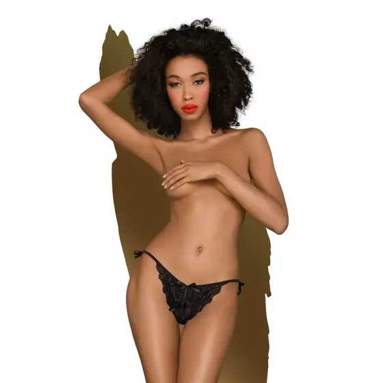 Трусики-сліпи Penthouse Too Hot To Be Real L/XL Black, мереживо, регульована посадка Львів