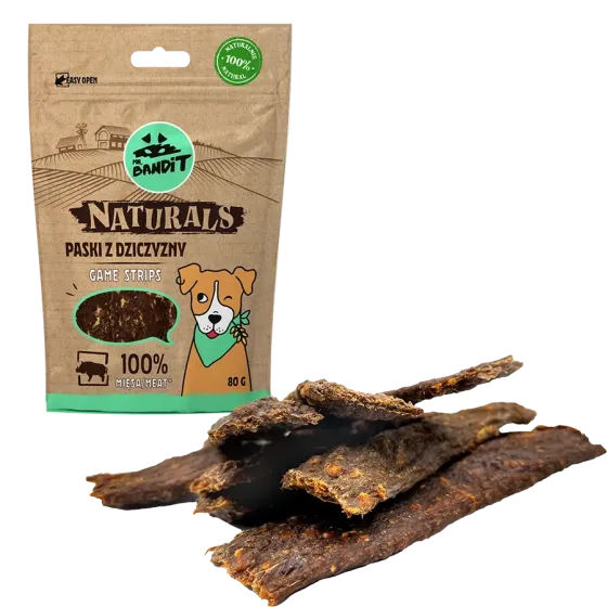 Лакомство для кошек Мистер Бандит Mr.Bandit Натуралс полоски из дичи для собак, 80 г Винница