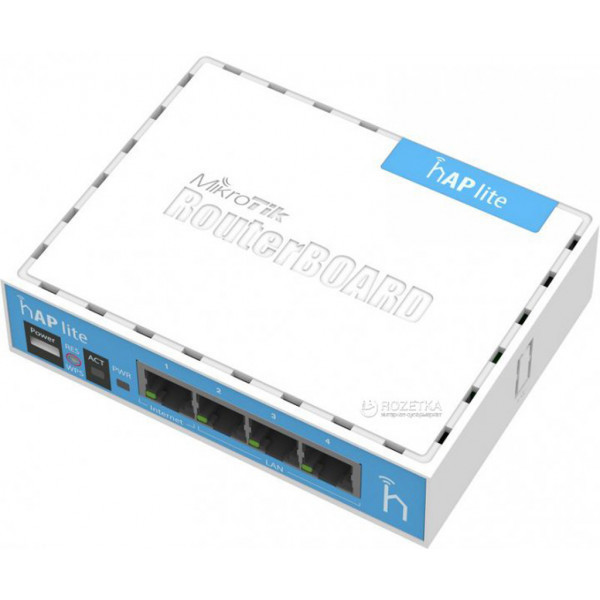 Маршрутизатор Mikrotik RB941-2ND, 650MHz and 32MB RAM (hAP lite) (RB941-2nD) Київ - фото 1