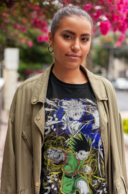 Футболка аниме Гон Киллуа Хисока Хунтер оверсайз (S/M/L) Черний AnimeJ1080 Днепр - изображение 2