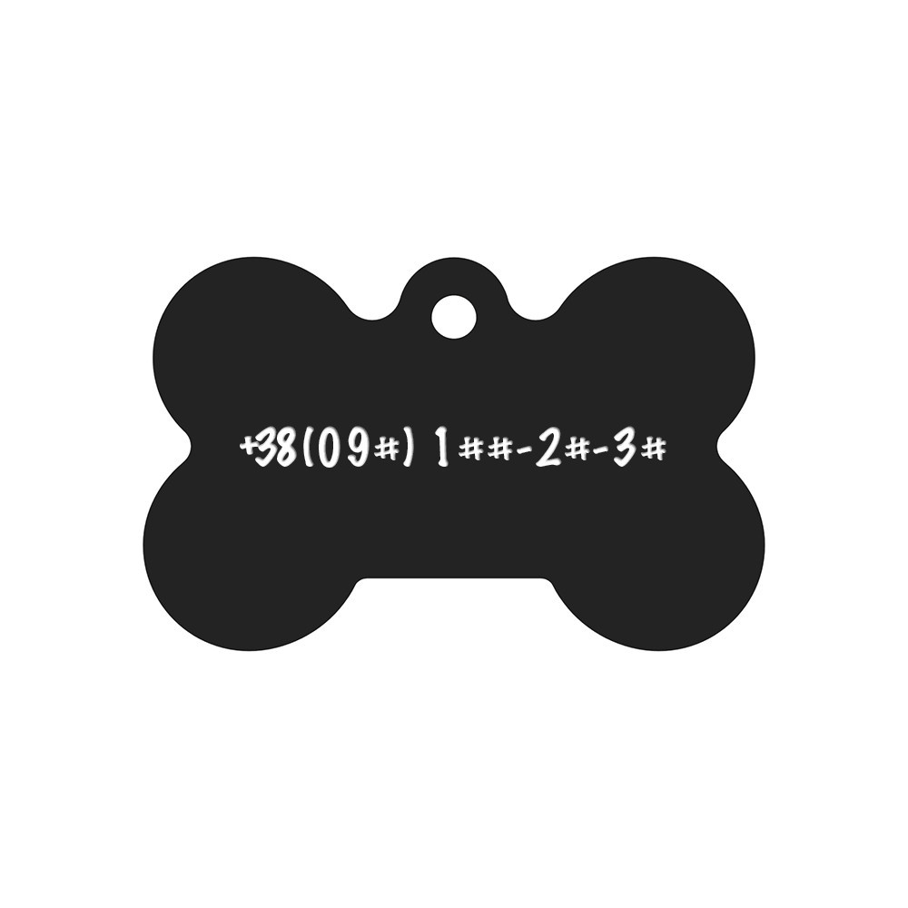 Адресник для собаки Black 38x25мм Київ - фото 3