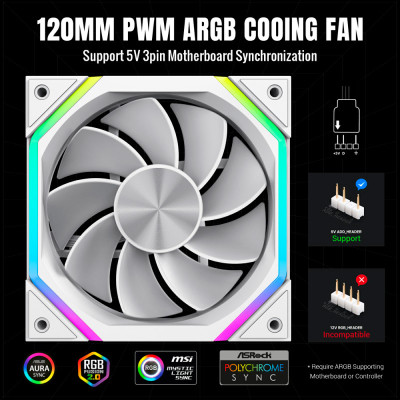 Кулер для корпуса Gamemax FN12A-N2-RW Винница - изображение 9