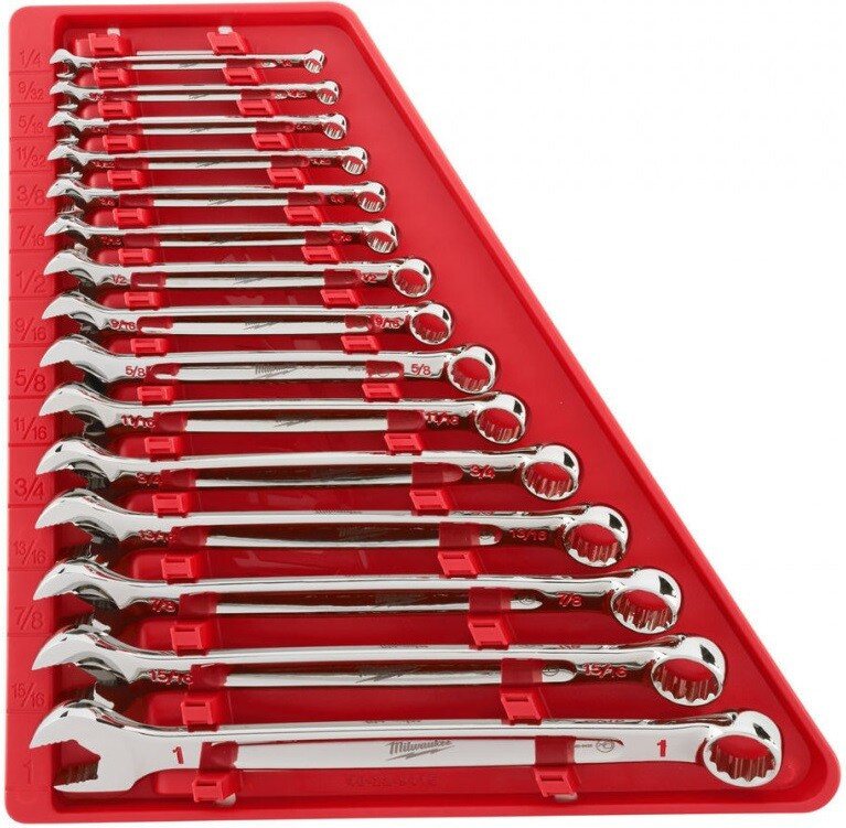 Набір ключів рожково-накидних дюймових хромованих MAX BITE MILWAUKEE з храповиком, (1/4'', 3/32'', 5/16'', 11/32'&# Одеса - фото 1