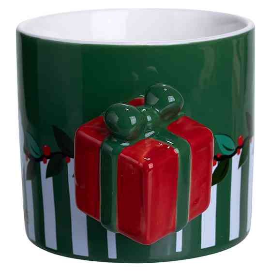 Yiwu Чашка порцелянова новорічна Merry Christmas 400 (мл) Зелена Yiwu FM-CS-49GR Коломия