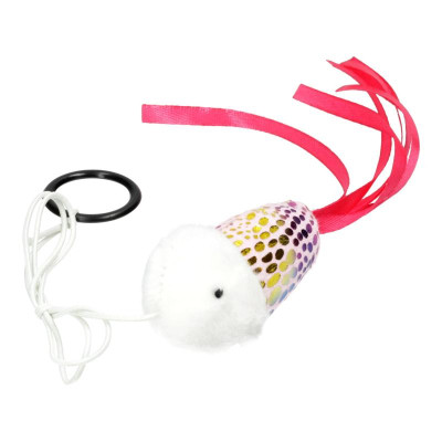 Іграшка для котів Hippie Pet Рибка з мотузкою рожева 7.5 см (HIPCT2304008RO) Вінниця - фото 1