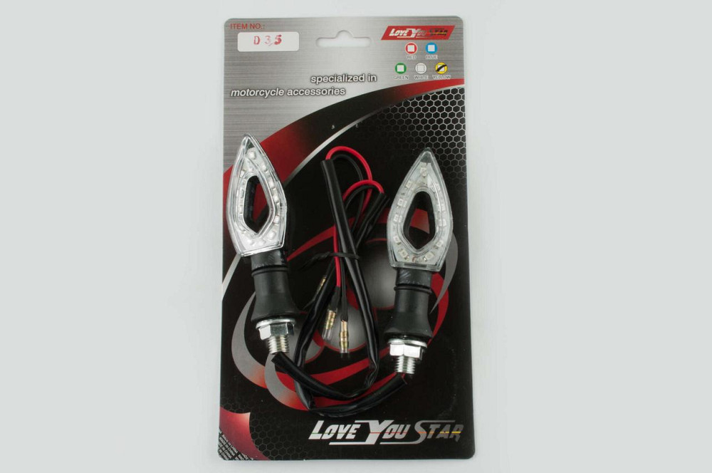 Повороты светодиодные, стрела (пара) (черные, белое стекло) ST Мукачево - изображение 1