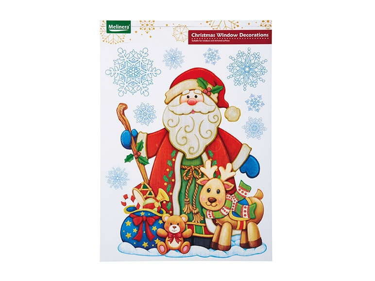 Новогодняя наклейка Melinera Дед Мороз 39 на 30 см разноцветный Киев - изображение 1