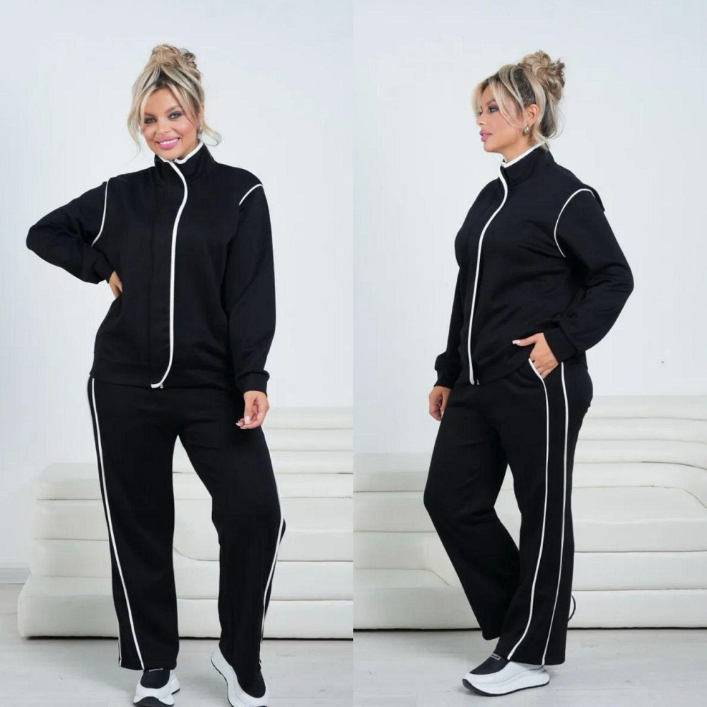 Женский повседневный трикотажный костюм двойка батал итальянский трикотаж Одесса - изображение 3