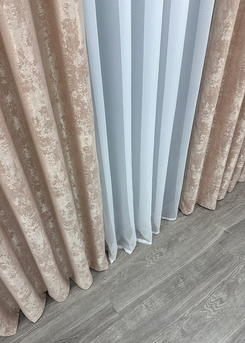 Шторна тканина жакард, колекція "Sultan YL" Туреччина колір бежево-пудровий 1290ш Київ - фото 14