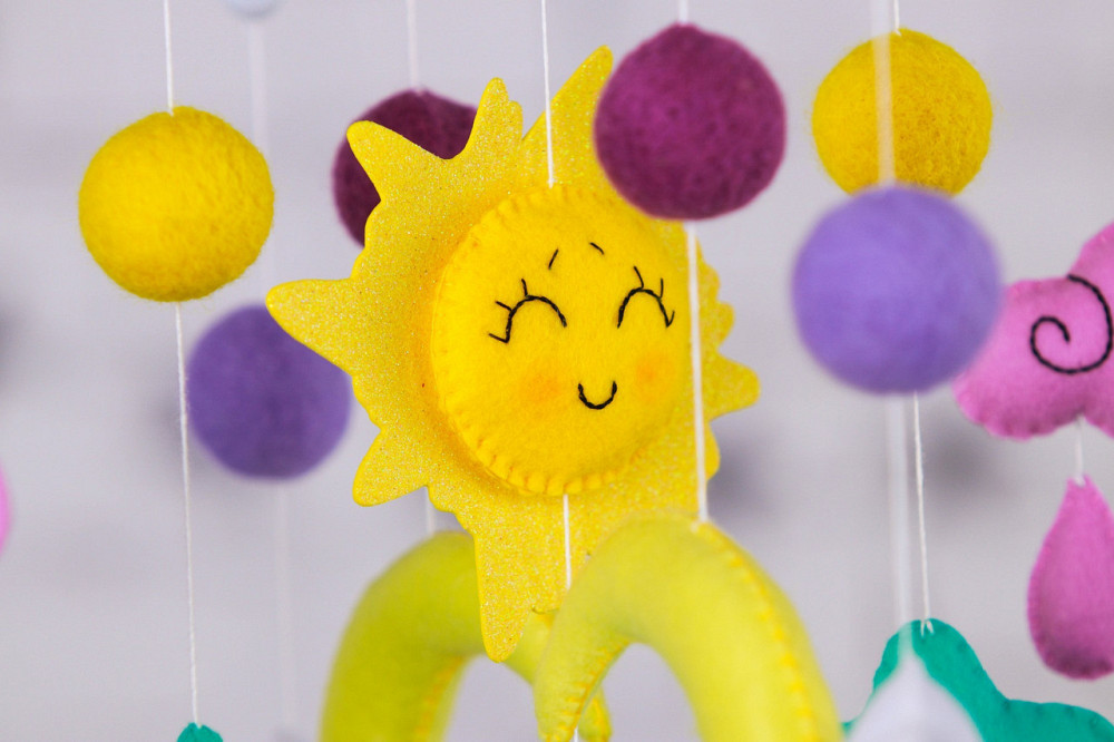 Детский музыкальный мобиль на кроватку для младенцев WooolyWool «Солнечные сны» с 35 мелодиями (М019 Киев - изображение 9