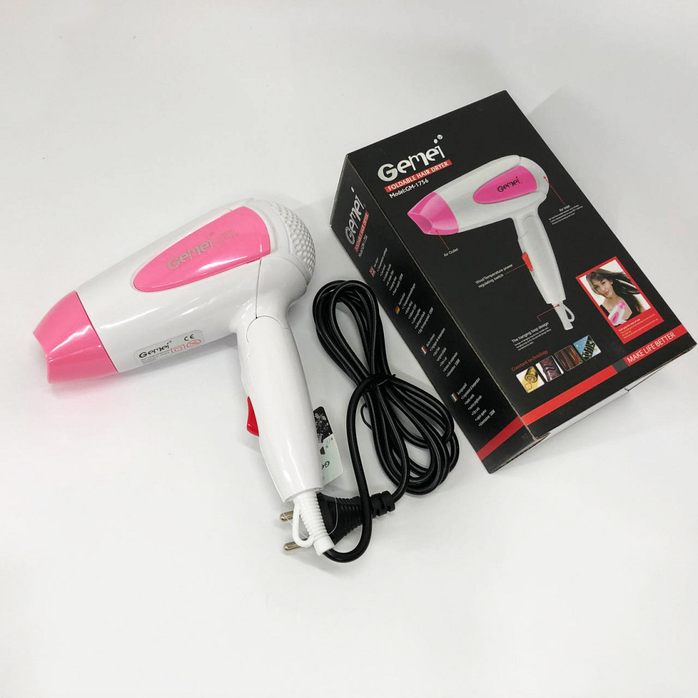 Фен с ионизацией и регулировкой температуры Gemei, Мощный универсальный фен без вреда для волос MS-75 Львов - изображение 4
