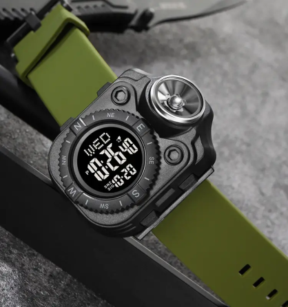 Чоловічий наручний годинник з ліхтарем Skmei 2187 Зелений з чорним циферблатом Вінниця