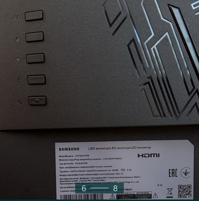 Монитор Игровой: Samsung Odyssey G3 ( LF27G35TFWIXCI ) Киев - изображение 7