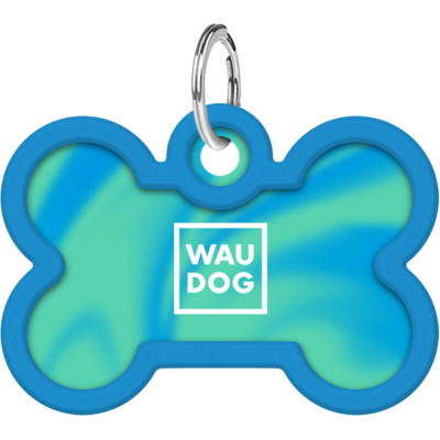 Адресник для животных WAUDOG Smart ID с QR паспортом "Градиент голубой", кость 40х28 мм (231-4036) Винница - изображение 2
