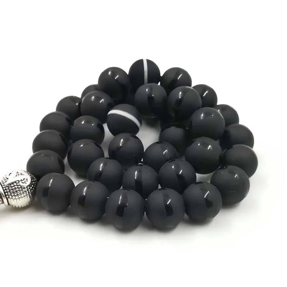 Агатові чотки RESTEQ з металевим китицем — 33 намистини по 10 мм, 27 см, чотки з агату Київ - фото 6