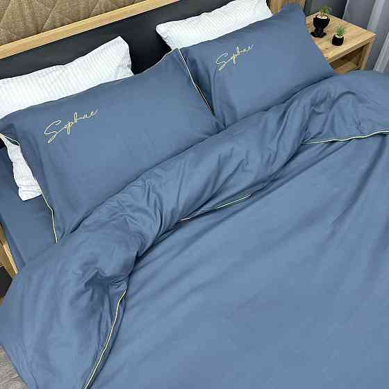 Комплект постільної білизни Сатин, Євро 200х230 Джинс (88-140) Київ