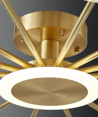 Світлодіодна люстра Нептун 8810-B (Золота) на 6+1 плафонів Київ